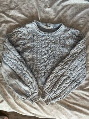 Arizona Jean Company light blue Cable Crewneck Sweater
